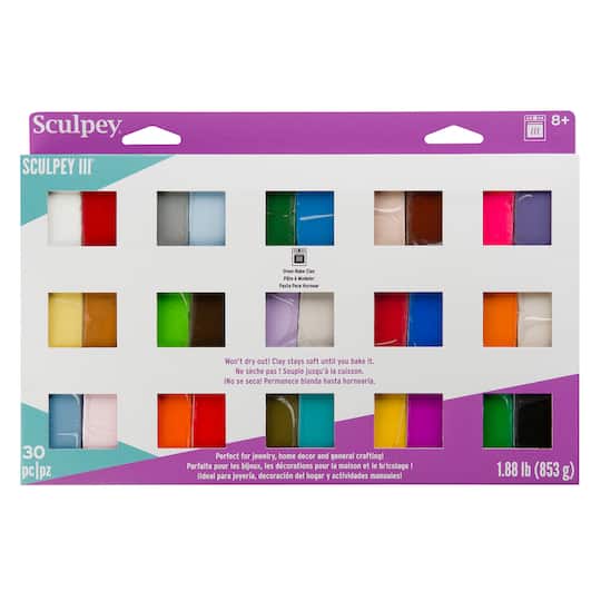 6 Packs: 30 ct. (180 total) 1 oz Sculpey III® Oven-Bake Clay Sampler | Michaels®
